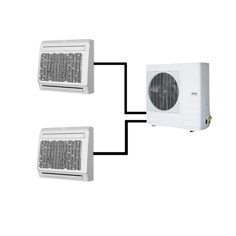 Estufa Aerotérmica 2 u Internas(3.8 y 2,9kW)/1u Externa 6.7kW